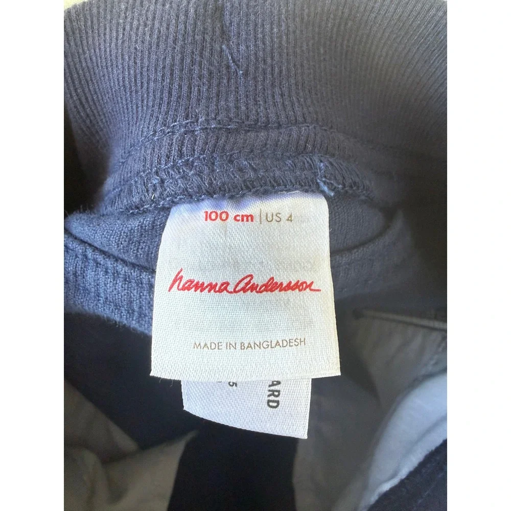 Hanna Andersson Kids Navy Blue Corduroy Pants Elastic Waist Size 100cm US 4
